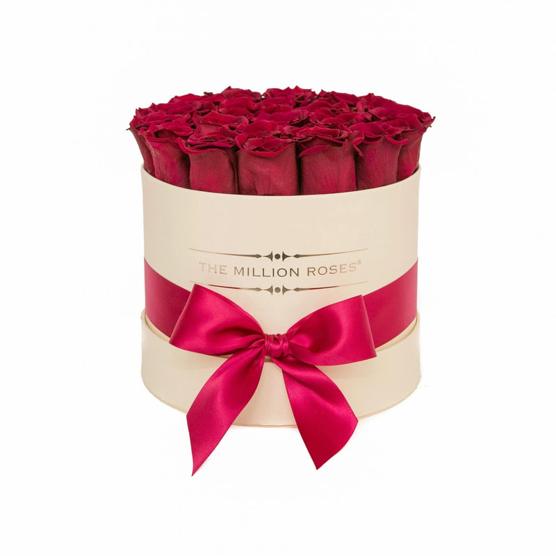 Small - Burgundy Eternity Roses - Vanilla Box - The Million Roses Slovakia
