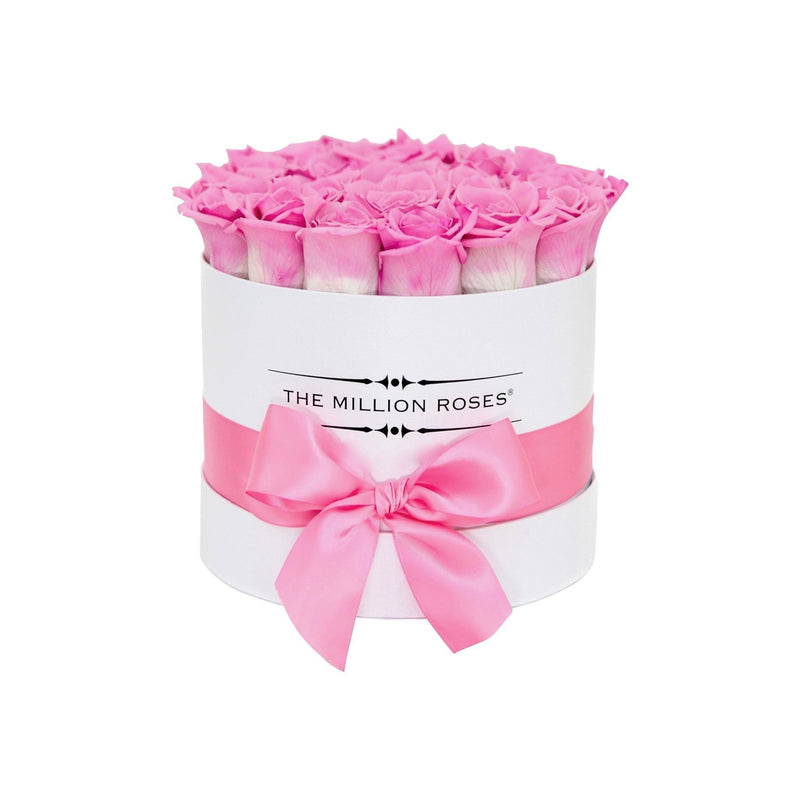 Small - Candy Pink Eternity Roses - White Box - The Million Roses Slovakia