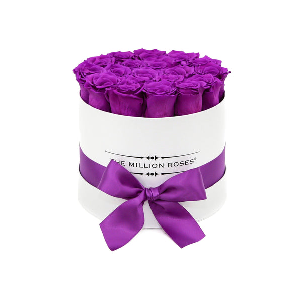 Small - Purple Eternity Roses - White Box - The Million Roses Slovakia