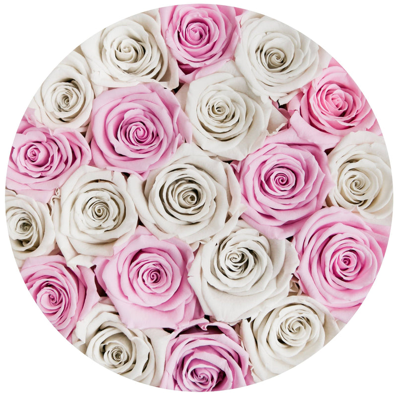 Small - Candy Pink & White  Eternity Roses - Pink Box - The Million Roses Slovakia
