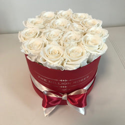 Small - White Roses - Red Box - The Million Roses Slovakia